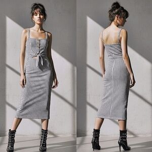 Striped Black and White Women's Dress